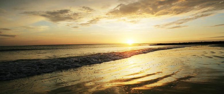 Sonnenuntergang-Borkum-Meer