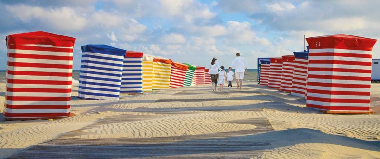 Borkums Strand mit Strandzelten